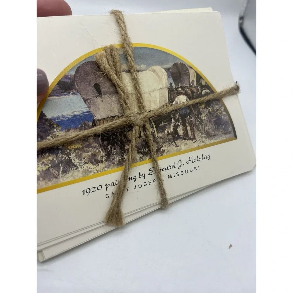 Western Prairie Pioneer Notecards Set Painting by Edward J. Holstag Missouri